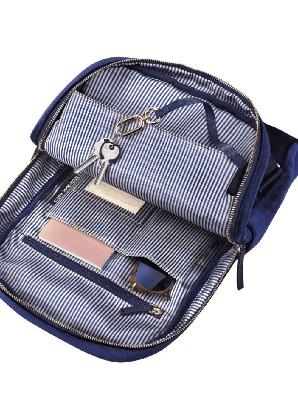 Moleskine Velour Textile Backpack Dark Indigo Navy Blue Minimalist Laptop Work